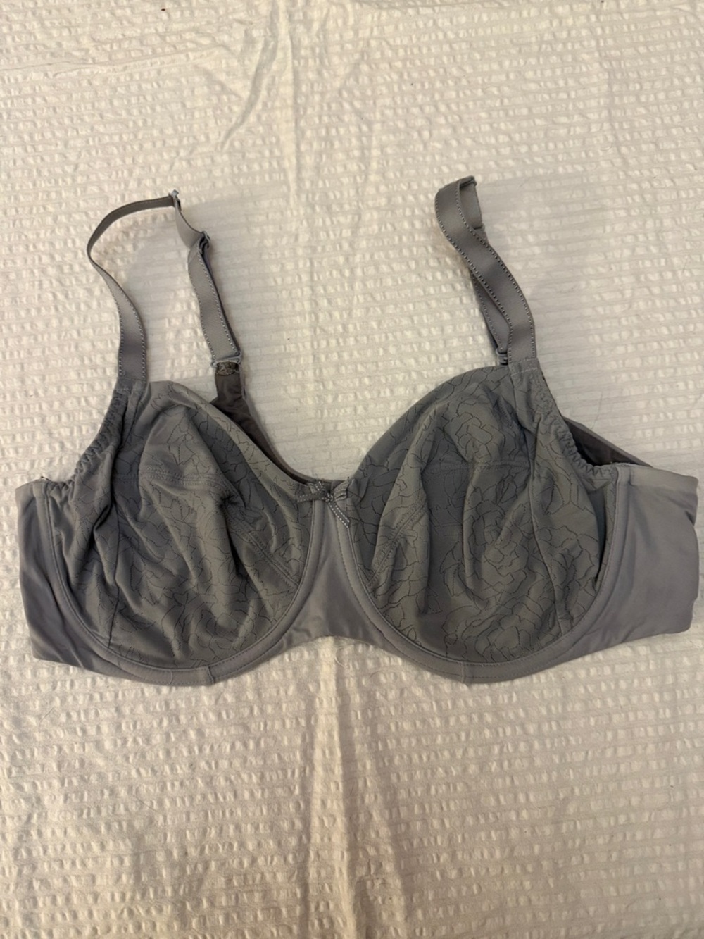 Chantelle Gray Lace-Detail Underwire Bra - 42D